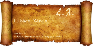 Lukács Xénia névjegykártya